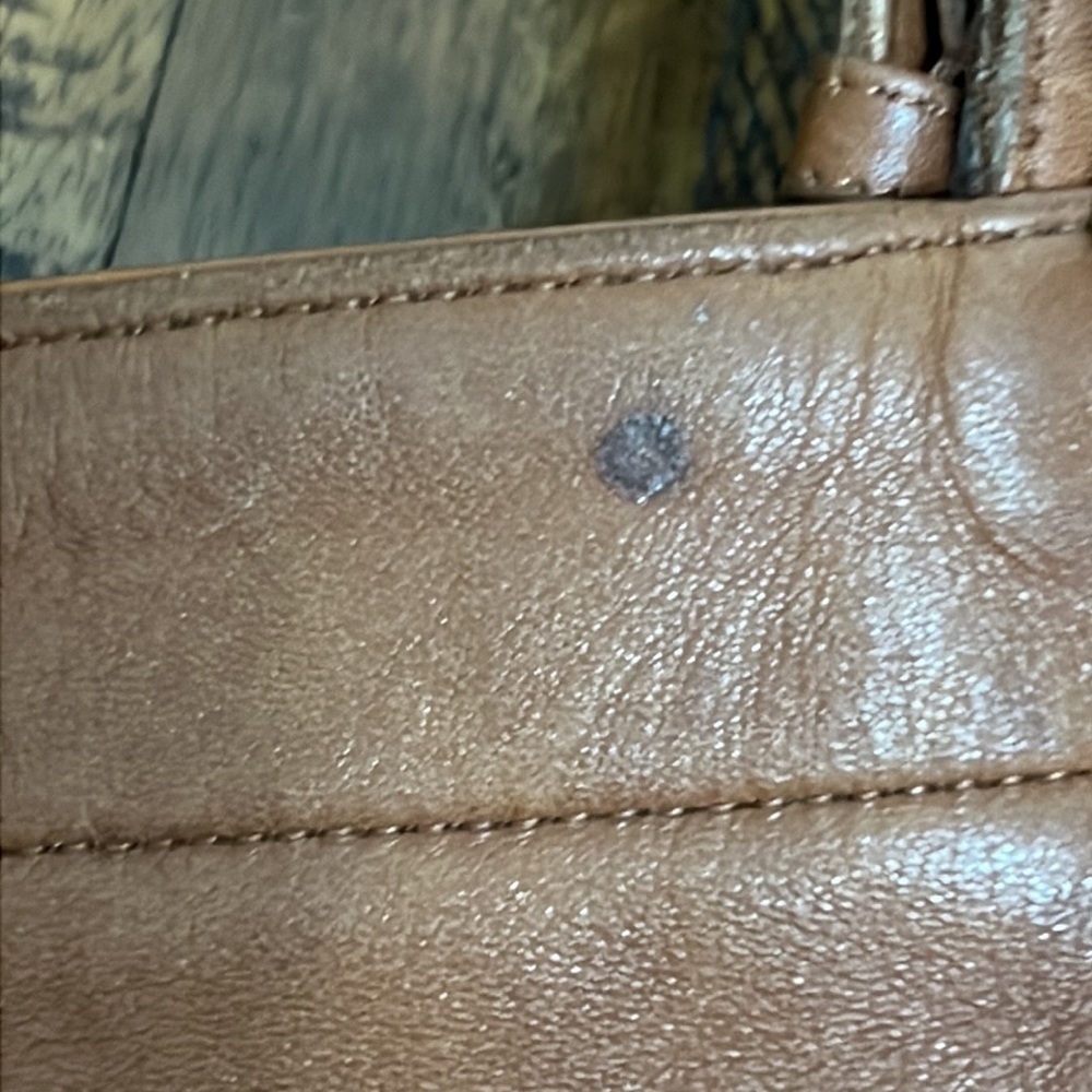 VTG COACH tote bucket bag naturally aged brown leather DYI beauty flawed gem - Picture 10 of 17